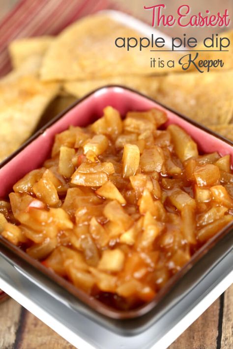 Apple Pie Dip - This easy recipe can be made in the microwave in minutes Apple Pie Dip Recipe, Apple Pie Dip, Canned Apple Pie, Best Burger Sauce, Lime Jello Salads, Pie Dip, Roll Ups Recipes, Easy Apple Pie, Canned Apples