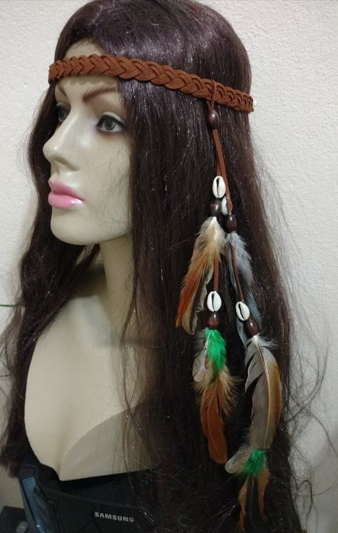 American Girl Diy Accessories, Native American Headband, Art Competition Ideas, American Makeup, Hair In The Wind, Cultural Crafts, Bohemian Headband, American Girl Accessories, Hippie Hair