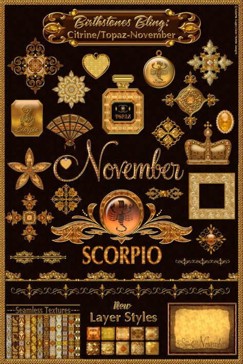 Birthstone Bling!: NOVEMBER-CITRINE/TOPAZ Scorpio Birthstone November, November Birthstone Tattoo, Zodiac Crafts, November Magick, November Scorpio, Zodiac Birthstones, Scorpio Birthstone, Leo Birthstone, Mary Ruth