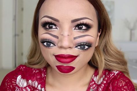 This Double-Face Halloween Makeup Look Is Trippy AF Face Illusions, Make Up Diy, Halloween Make-up Looks, Seeing Double, Halloween Makeup Scary, Halloween Makeup Tutorial, Scary Makeup, Special Effects Makeup, Halloween Costumes Makeup