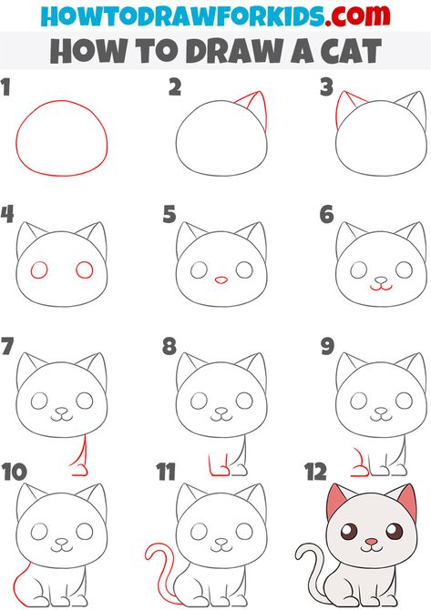 Cat Doodle Step By Step, How To Draw A Cute Cat Step By Step, How To Doodle A Cat, Draw A Cat Step By Step, How To Draw Cats Easy, How To Draw A Cat Step By Step Easy, How To Draw A Kitten, How To Draw Cats Step By Step, How To Draw A Cat Easy