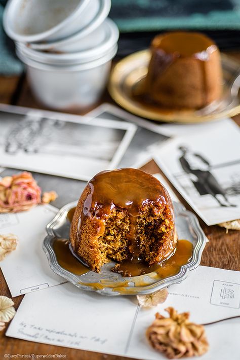 Date and Ginger Sticky Toffee Puddings with Brandy Toffee Sauce Ginger Pudding Recipe, Dessert Parfaits, Ginger Pudding, Steamed Pudding Recipe, Ginger Desserts, Irish Dinner, Steamed Pudding, Impressive Dessert, Passionfruit Recipes