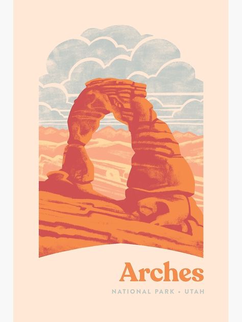 "Arches National Park" Metal Print by Waynem79 | Redbubble Vintage National Park Posters, Rainbow Trout Fishing, Christian Graphic Design, Dorm Art, Utah Usa, Utah National Parks, National Park Posters, Park Art, Parking Design