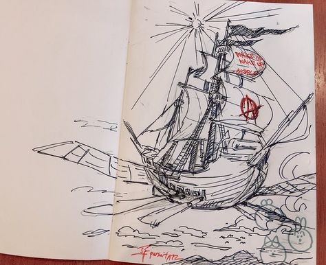 Ateez Pirate Fanart, Ateez Pirate Aesthetic, Ateez Sketch, Ateez Drawings, Ateez Tattoo, Ateez Pirate, Pirate Ship Drawing, Pirate Ship Tattoo, Ateez Fanart