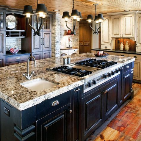 Kitchen Island With Cooktop, Kitchen Island With Granite Top, Island With Stove, Kitchen Island With Stove, Island Cooktop, Kitchen Island Storage, Kitchen Island With Sink, Rustic Kitchen Island, Small Kitchen Island