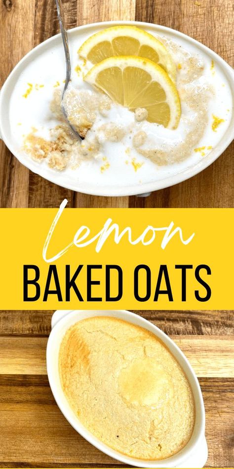 Lemon Recipes Healthy, Lemon Breakfast, Baked Oats Recipe, Oat Recipes Healthy, Breakfast Oatmeal Recipes, Overnight Oats Recipe Healthy, Baked Oatmeal Recipes, Lemon Drizzle, Lemon Glaze