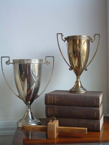 A vintage trophy would be good, too. Preferably from yachting, sailing, crewing, tennis, or golf. Old Trophies, Vintage Trophy, Garden Interior, Trophy Cup, House And Garden, Golf Gift, Art Black And White, Interior Design Art, Golf Gifts