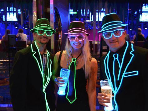 Light Up Suit Jackets, Battery Powered, Incredible Glow! by GlowCity, LLC — Kickstarter Glow Costume, Led Jacket, Led Sunglasses, Dark Costumes, Oasis Of The Seas, Light Up Dresses, Fun Jacket, Teen Party Games, Floral Headdress