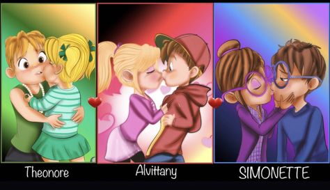 Simon Alvin And The Chipmunks Fanart, Kissing Art, Alvin And Chipmunks Movie, Bed Romance, Alvinnn!!! And The Chipmunks, Chipmunks Movie, The Chipettes, Phineas Y Ferb, Anime Gangster