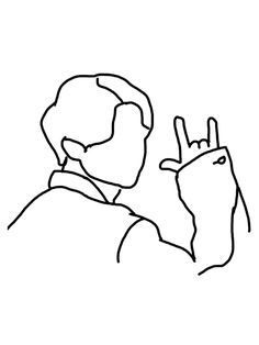 Jungkook Outline Drawing, Easy Bts Drawings, Kpop Drawing Ideas, Jungkook Line Art, Jungkook Drawing, Getting A Tattoo, Minimalist Tattoos, Kpop Drawings, Easy Drawings Sketches