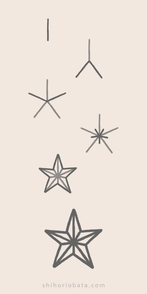 Star Paintings Easy, Christmas Star Drawing Simple, Star Sketch Simple, Star Journal Ideas, Easy Drawing For Christmas, Moon And Stars Drawing Simple, Star Drawing Tutorial, How To Draw A Star Easy, Snow Flakes Drawing Easy