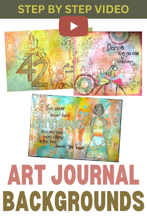 Art Journal Backgrounds Techniques, Art Journaling For Beginners, Journaling Tutorial, Magic Journal, Journaling Techniques, Step By Step Art, Making Journals, Illustrated Journal, Art Journal Backgrounds