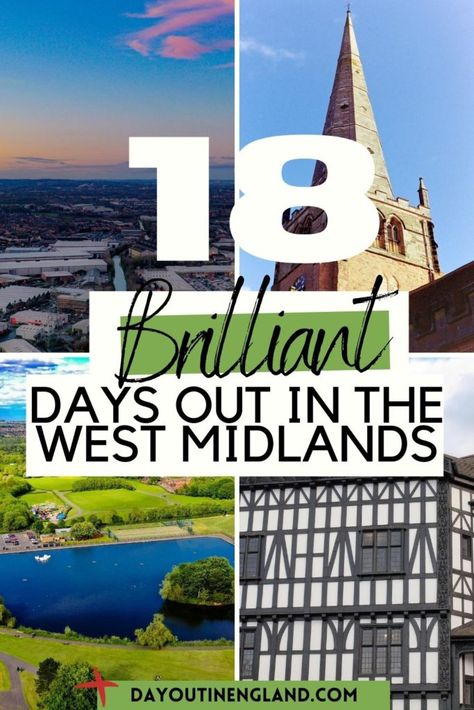 Welcome to the best days out in the West Midlands! If you're looking for things to do in the West Midlands for this summer, or winter, then make your way through this impressive list of places to go in the west midlands and things to see in the west midlands. Have fun on your summer in england! #england #summerengland #enjoyengland East Midlands England, Summer In England, Cadbury World, Midlands England, Kenilworth Castle, Birmingham Botanical Gardens, Coventry Cathedral, England Beaches, Day Trips From London