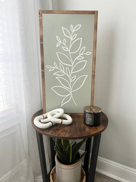 Sage Green Apartment Decor, Cricut Boho Projects, Sage Green Decor Living Room, Boho Signs Wall Art, Bathroom Boho Decor Ideas, Boho Wood Signs, Boho Bathroom Wall Decor, Sage Green Bathroom Decor, Boho Sage Green Bedroom