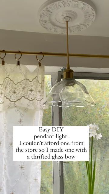 Diy Bowl Light Fixture, Diy Glass Pendant Light, Pendant Light Hack, Changing Light Fixtures Diy, Pendant Light Shades Replacement, Diy Glass Lamp Shade, Diy Pendent Light, Diy Pendant Light Shade, Diy Hanging Light Fixtures