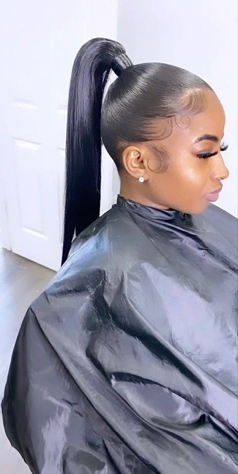 Short High Ponytail Hairstyles, Natural Hair High Ponytail, High Straight Ponytail Hairstyles, High Ponytail Straight Hair, High Top Ponytail, High Ponytail With Extensions, Mid High Ponytail, Wig Ponytail Hairstyles, Mid Ponytail Hairstyles