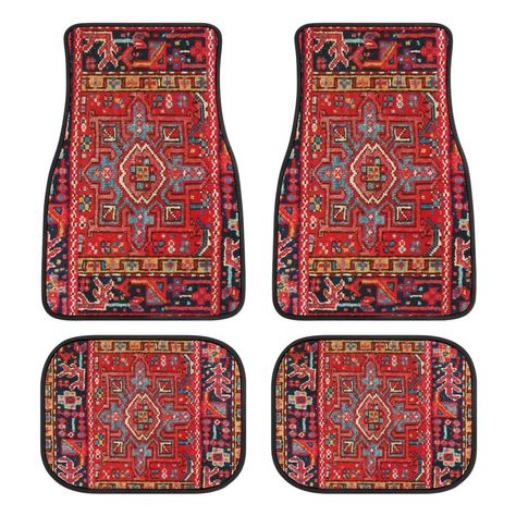 Car Covers Seats, Cool Car Decor, Car Stuff Accessories, Car Decorations Interior, Car Interior Diy, Hippie Car, Persian Rug Designs, Car Deco, Cool Car Accessories