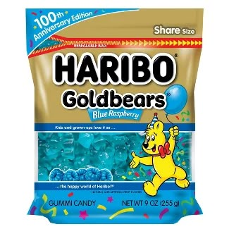 Haribo Gummy Bears, Haribo Gold Bears, Candy Salad, Artificial Fruit, Chewy Candy, Blue Candy, Favorite Candy, Blue Raspberry, Grown Ups