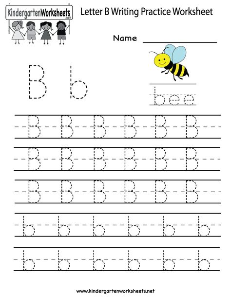 Kindergarten Letter B Writing Practice Worksheet Printable H Worksheets For Preschoolers, Letter B Worksheets, Letter Writing Practice, Pre K Worksheets, Alphabet Worksheets Kindergarten, Handwriting Practice Worksheets, Kindergarten Letters, Writing Practice Worksheets, Alphabet Kindergarten