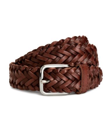 Braided belt | Cognac brown | Men | H&M NZ Outfit Sport, Brooks Brother, Handmade Leather Belt, Braided Leather Belt, Leather Art, Braided Belt, Woven Belt, Genuine Leather Belt, Braided Leather