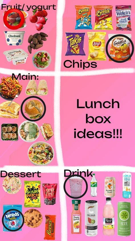 Lunch Ideas School, Preppy Lunch, Quick School Lunches, Homemade School Lunches, Lunch School, Kids Lunch Box Meals, Food Calorie Chart, Easy School Lunches, School Lunch Recipes