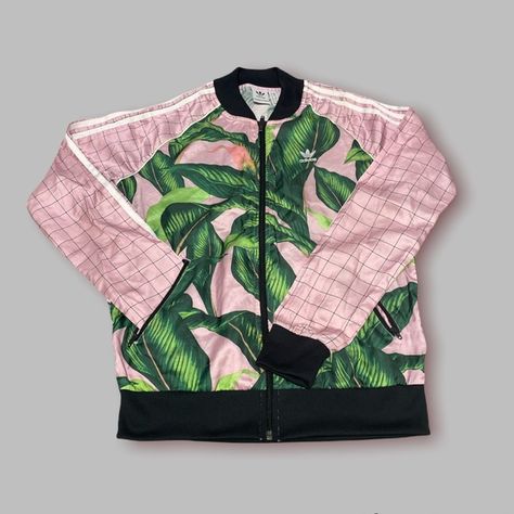 Adidas x Farm Rio SST Track jacket Adidas Sst, Accesorios Aesthetic, Adidas Farm, Adidas Original, Adidas X, Tropical Palm, Farm Rio, Palm Leaf, Track Jacket