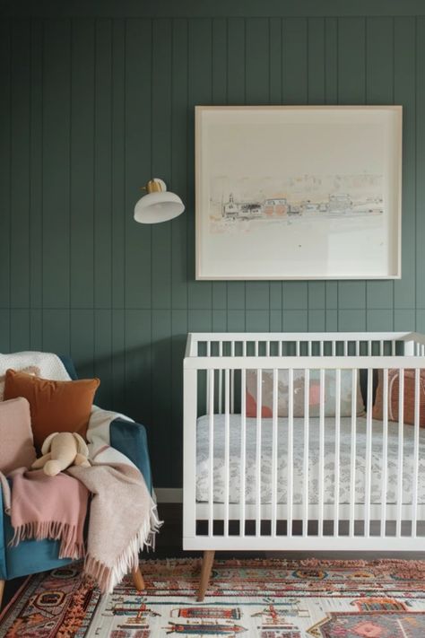 Transform your baby's room with these stylish mid century modern nursery ideas! We will explore cozy color palettes, elegant furniture choices, and playful decor items that beautifully blend the charm of retro aesthetics with practicality for your little one. From classic cribs to unique storage solutions, discover how to create a nurturing yet chic environment that will be both inspiring and functional. Perfect for new parents looking to make a statement while ensuring their nursery meets every child's need for comfort and style! Wood Panel Nursery Wall, Terracotta Nursery Boy, Moody Nursery Boy, Unique Nursery Ideas Colorful, Baby Boy Nursery Accent Wall, Chic Nursery Ideas, Colorful Gender Neutral Nursery, Modern Nursery Ideas, Mid Century Modern Nursery