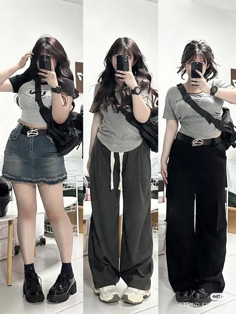 Outfits For Short People Aesthetic, Cybercore Outfit Plus Size, Cute Outfits For Chubby Girl, Cute Acubi Fashion, Aesthetic Cute Outfits Korean, Clothes For Insecure People, Y2k Outfit Midsize, Mid Size Asian Fashion, Diffrent Aesthics Clothing Names