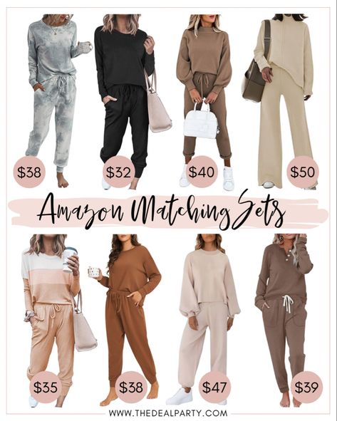 Lounge Sets For Women Amazon, Lounge Wear Work Outfits, Jogger Sets For Women, Jogger Sets Outfits, Women Loungewear, Matching Jogger Set Outfit, Amazon Matching Sets, Amazon Loungewear Sets, Matching Lounge Set Outfit