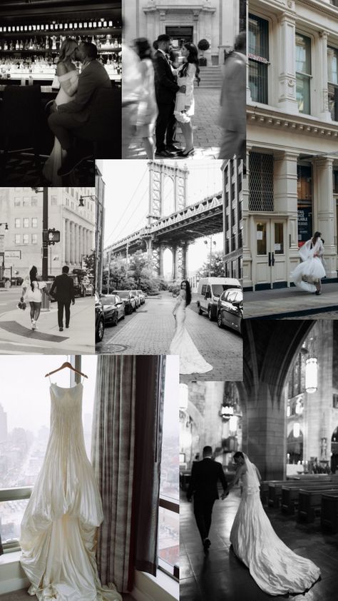 Chic NYC wedding mood board featuring city lights and vintage glamour, perfect for a glamorous urban celebration City Wedding Aesthetic, Rooftop Venue, City Wedding Venues, Electric Energy, Downtown Wedding, New York City Wedding, Journey Of Love, Urban Oasis, Wedding Aesthetic