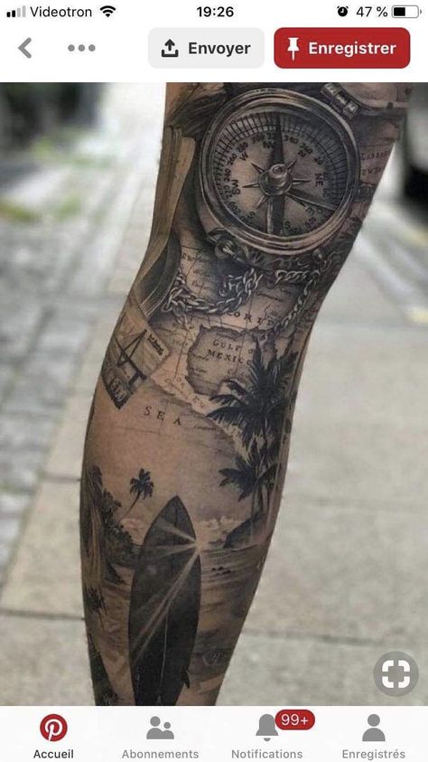 Tattoos, Sleeve Tattoos, Body Art Tattoos FFD Nautical Tattoo Sleeve, Surf Tattoo, Catrina Tattoo, Map Tattoos, Palm Tattoos, Men Tattoos Arm Sleeve, Cool Arm Tattoos, Forarm Tattoos, Nautical Tattoo