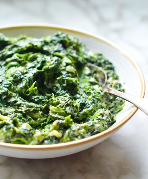 Creamed Spinach - Once Upon a Chef Frozen Spinach Recipes, Cream Spinach, Creamed Spinach Recipe, Food Sides, Best Thanksgiving Side Dishes, Once Upon A Chef, Spinach Recipe, Prime Beef, Classic French Dishes