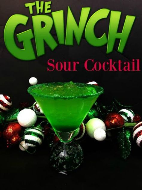 Grinch Sour Cocktail Mr Grinch Cocktail, The Grinch Drink Alcohol, Grinch Alcholic Drink, Christmas Grinch Drinks For Adults, Grinch Drink Alcohol, Grinch Themed Cocktail, The Grinch Drink Recipe, Grinch Martini Drink Recipes, Grinch Cocktails Drink Recipes