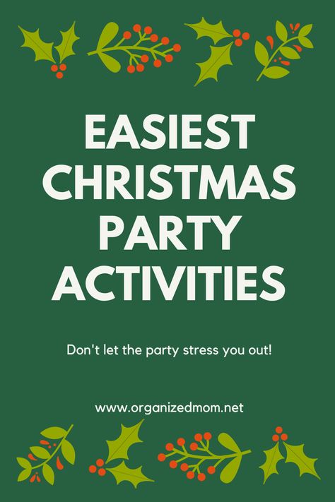 Easy Christmas Party Games For All Ages, Fourth Grade Christmas Party Ideas, Kid Christmas Party Activities, Holiday Party Kids Activities, Christmas Party Activities For Kids, Kids Christmas Party Activities, Christmas Activities For Adults, Mess Free Craft, Easy Christmas Party