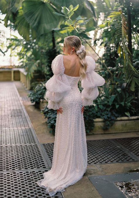 Engagement Vibes, Mesh Wedding Dress, Wedding Dress Aesthetic, Pearl Wedding Dress, Lgbt Wedding, Wedding Vision, Dress Aesthetic, Wedding Dress Trends, Wedding Mood Board