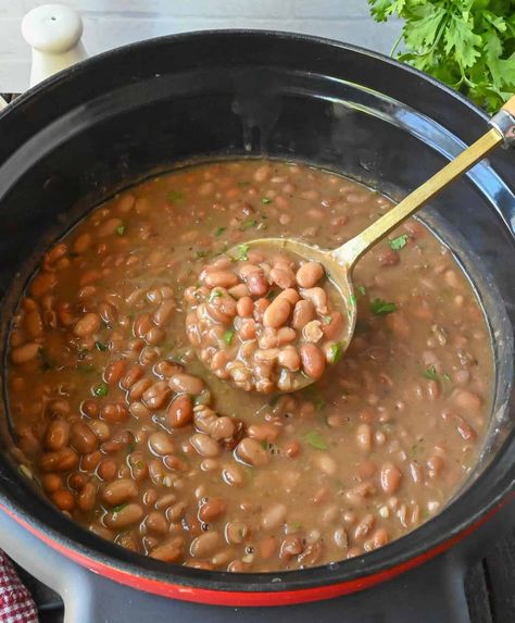 Slow Cooker Pinto Beans Slow Cooker Mexican Beans, Slow Cooker Beans Pinto, Crock Pot Beans Pinto, Crock Pot Pinto Beans Slow Cooker, Southern Pinto Beans In The Crock Pot, Crockpot Beans Pinto, Mexican Pinto Bean Recipes, Pinto Beans Stove Top, Pinto Beans In The Crock Pot