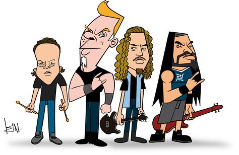 METALLICA Metallica Cartoon, Pin Up Cartoons, Metallica Art, Background High Quality, Transparent Image, Phone Charms, Clear Background, No Background, Famous Art