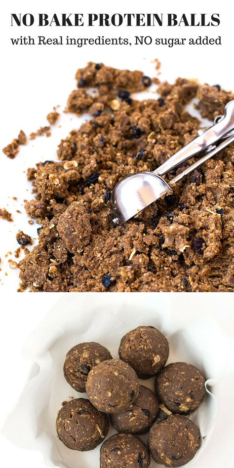 NO BAKE PROTEIN BALLS with Real Ingredients, No Sugar Added. Pre/Post Workout Snack, High Fiber and High Protein Food. Low Carb Diet Friendly Food #a2milk #IC #ad No Bake Protein Balls, Food Low Carb, High Protein Food, Pre Post Workout, Fiber Snacks, Low Sugar Snacks, Healthy Protein Snacks, Protein Food, Protein Treats