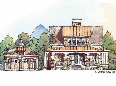 Craftsman House Plan with 2098 Square Feet and 3 Bedrooms from Dream Home Source | House Plan Code DHSW53314 Rustic Farmhouse House, Copper Roofing, Rustic Craftsman, Shed Dormer, Small Cottage Homes, Lake Houses, Craftsman Exterior, Houses Plans, Country Craftsman