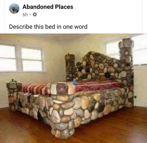 Bed rock Bizarre Photos, Design Fails, Unique Beds, Drawing Room, Decoration Design, Living Room Interior, Interior Design Living Room, Being Ugly, Sake