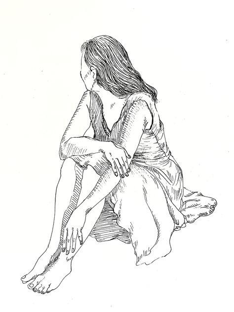 Sketch of a lady in sitting pose. Pen on paper. Line art Figure Sketch, Display Artwork, Sitting Pose, Pen On Paper, Sitting Poses, Figure Sketching, Art Poses, Drawing Poses, A Lady