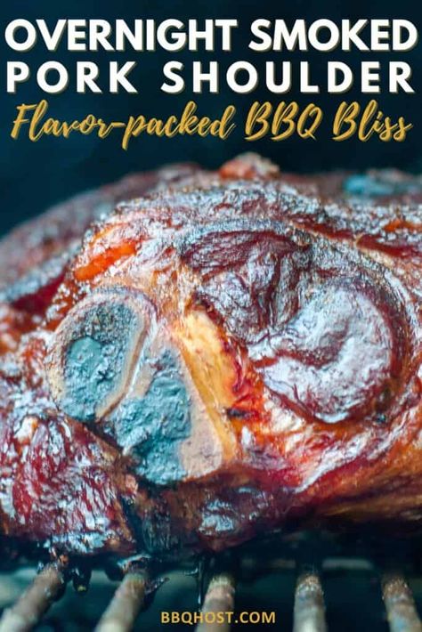 Smoked Bone In Pork Shoulder, Pulled Pork Smoker Recipes, Smoked Jerky, Smoked Pork Recipes, Picnic Roast, Bbq Smoker Recipes, Bradley Smoker, Smoked Pork Shoulder, Pork Marinade