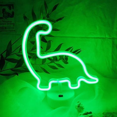 Neon Night Light Dinosaur Shaped with Green Lamp USB & Battery Powered Neon Lights Neon Signs with Pedestal Light up Your Birthday Party Kids Room Club Bedroom Bar Dino Lamp, Dinosaur Room Decor, Club Bedroom, Dinosaur Bedroom, Dinosaur Room, Neon Sign Art, Green Lamp, Christmas Lamp, Neon Lamp