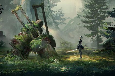 Nier: Automata’s Steam version getting patched soon - Polygon Nier Automata, Square Enix, Game Concept, Graphic Wallpaper, Matte Painting, Character Wallpaper, Wallpaper App, Best Youtubers, Original Wallpaper