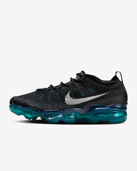 Nike Air VaporMax 2023 Flyknit Women's Shoes. Nike.com Air Vapormax, Nike Air Vapormax, Carolina Panthers, Shoes Nike, Walk On, Aquamarine, Silver Fashion, Women's Shoes, Metallic Silver