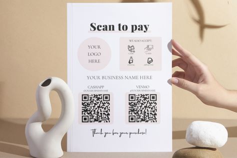 Editable Scan to Pay Canva Template by Digital By Nikoleta on @creativemarket Scan To Pay, Small Business Signs, Social Media Signs, Permanent Jewelry, Ebook Template, Template Ideas, Sign Templates, Business Signs, Having A Blast