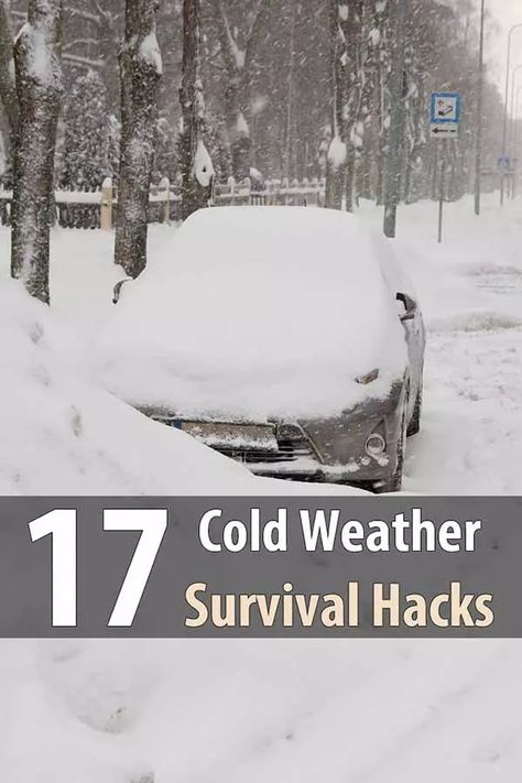 Miejski Survival, Cold Weather Survival, Cold Weather Hacks, Survival Hacks, Winter Survival, Survival Quotes, Survival Shelter, Urban Survival, Survival Food