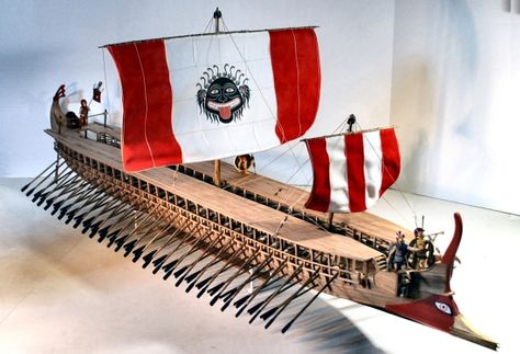 Greek Trireme, Age Of Sail, Model Sailing Ships, Hms Hood, Model Ship Building, Wooden Ship Models, Old Sailing Ships, Greek Warrior, Toy Boat