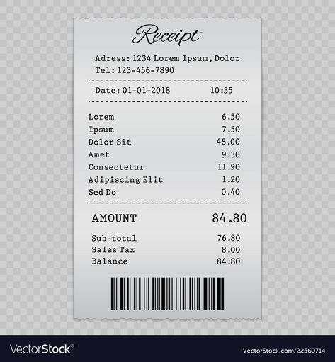 Grocery Store Branding, Restaurant Bill, Receipt Design, Free Receipt Template, Quote Template Design, Balance Sheet Template, Invoice Design Template, Invoice Design, Black And White Vector