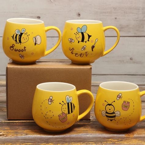 Just found this amazing item on AliExpress. Check it out! $9.44 | Ceramic Coffee Mug 11OZ Milk Cup Drinkware Yellow bee Pattern Teacup Simple Creative Mugs handle cup Bee Mug, Bee Designs, Cartoon Bee, Bee Pattern, Beer Cup, Yellow Bee, Milk Cup, Bee Design, Bee Happy